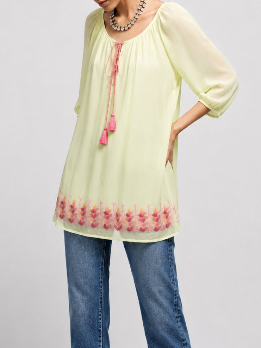 Silk Embroidered Tunic (T3054)